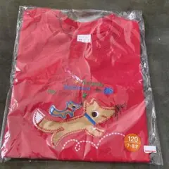 未開封新品　キツネの刺繍入りTシャツ 120 赤