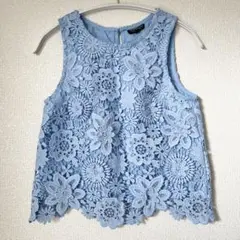 TOPSHOP トップショップ　レース　ノースリーブ　タンクトップ　水色　ブルー