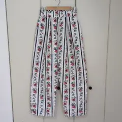 花柄ストライプワイドパンツ