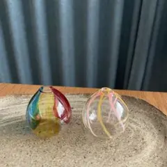ナチュラルキッチン　ヨーヨーフラワーベース　2個セット　夏　祭り　ガラスオブジェ