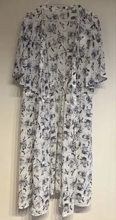 花柄 半袖ロングワンピース LLサイズ