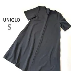 美品UNIQLOユニクロカーキワンピースSカットソー半袖深緑