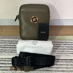 【未使用品】ヴェルサーチ メデューサ カーフレザー ショルダーバッグ カーキ