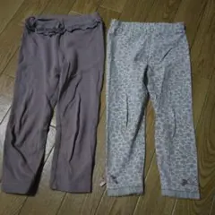 エニィファム　アプレレクール　レギンスパンツ　2枚　花柄　ブラウン　100cm