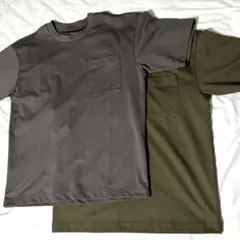 無印良品　紳士　涼感ＵＶカット　半袖Ｔシャツ　2点セット　グレー　カーキ　M