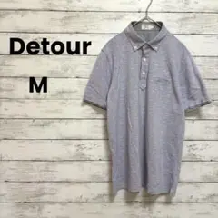 【Detour】デトワー　ポロシャツ　ブルー（46）後タック　胸ポケット　日本製