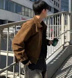 ブラウン スエード風 ジャケット