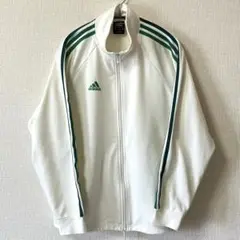 adidasトラックジャケット ホワイト グリーン Sサイズ