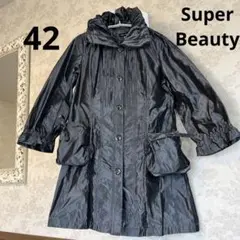美品 大きいサイズ42 スーパービューティー 薄手ロングコート
