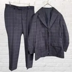エディフィス♡セットアップ ビジネススーツ チェック柄 ネイビー サイズ44