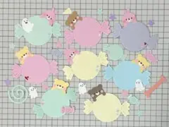 ペーパークラフト　メッセージカード　くま　うさぎ　キャンディ　おばけ　ハロウィン