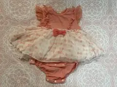 フリル付きピンクロンパース 70cm