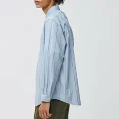GU ジーユー【L】長袖Yシャツ ストライプブロードシャツ 完売品 ナチュラル