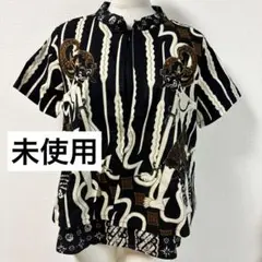 未使用◇バティック◇2枚仕立てシャツ◇ワヤンクリ◇インドネシア◇ハンカチ付き