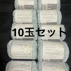 きらめきコットン　NO2 水色　10玉セット　セリア　毛糸　スカイブルー