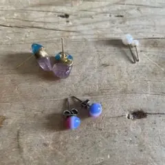 天然石スタッドピアスセット