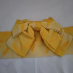作り帯　結び帯　イエロー　黄色