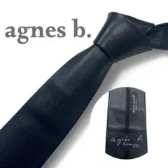 agnès b. アニエスベー　黒 レザーネクタイ　レザータイ U898 CRAVATE ネクタイ ｜agnès b. HOMME（オム）｜アニエスベー