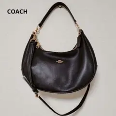 未使用 COACH ショルダーバッグ 黒 レザー
