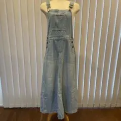 ライトブルー サロペット ロング丈