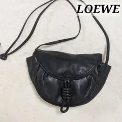 ✨極美品✨LOEWE ショルダーバッグ ナッパレザー ロゴ型押し ブラック