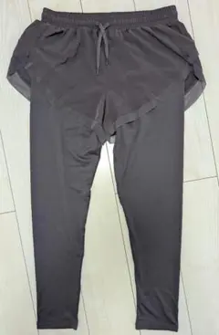 紫 ハーフパンツ付レギンス ヨガウェア 3XL