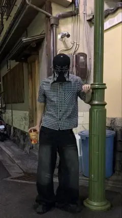 deaile短丈半袖シャツ黒