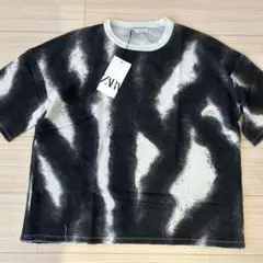 ZARA スプレーTシャツ Mサイズ ブラック/ホワイト