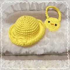 《再販》10㎝ ちびぐるみ　ぬい服　ぬいぐるみ　幼稚園帽子　ひよこバッグ