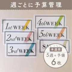 シンプルな家計管理シート [週ごと予算/半透明] 6枚
