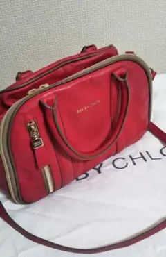 SEE BY CHLOE 2WAY ミニボストン ショルダーバッグ 赤