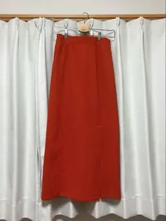 ロングスカート　タイトスカート　オレンジ　スリット　Lサイズ