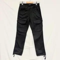 【フルハート】　カーゴパンツ　ブラック　コットン　ストレート　フィットシルエット