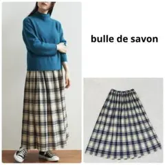 美品✨bulle de savon ビュルデサボン CHECK プリーツスカート