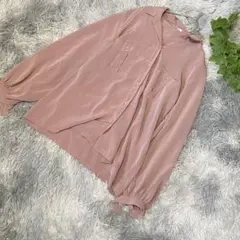 オンワード レディース ブラウス シャツ サテン ピンク M