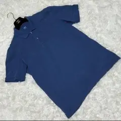 【美品✨】 22AW ユニクロ ポロシャツ XL ブルー コットン混