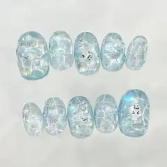【現品】ネイルチップ　あざらしプール