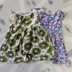 キウイ 80 90 トップス ノースリーブ 女の子 総柄 skape
