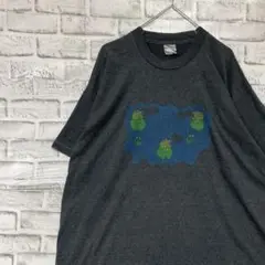 USA製90sヴィンテージTシャツ！シングルステッチ　グレー半袖古着　XL74
