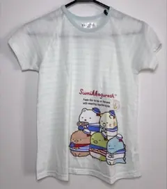 【San-X】すみっコぐらし 130cm Tシャツ 水色 ボーダー