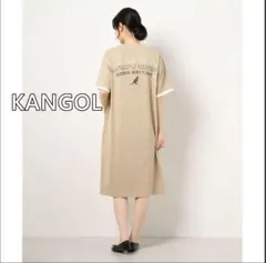 カンゴール　KANGOL　フェイクレイヤードワンピース　ベージュ　フレア　M
