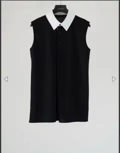 美品　ザ　リラクス　フロントタックスリーブレスポロシャツ