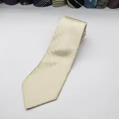 SOCIAL アイボリー ストライプ ネクタイ　シルク