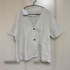 未使用　NOAHL ノーカラーリネンジャケット　エクリュ
