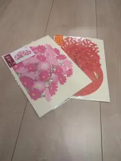 コスモス　もみじ　立体メッセージカード2枚