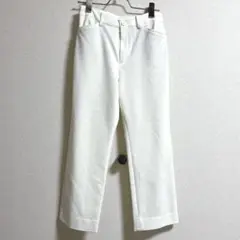 ビースリー　レディースパンツ　白　シンプル　B-Three ストレッチ