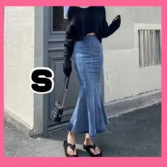 デニムスカート デニム スカート ロングスカート 韓国 マーメイド