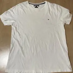TOMMY HILFIGER フラッグロゴ 刺繍 Tシャツ ホワイトXLサイズ