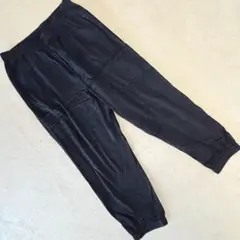 ジョルジュレッシュ イージーパンツ ウエストゴム 光沢感 ブラック パンツ M