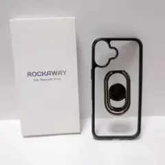 iPhone 16 Plus ケース スマホリング スマホグリップ 黒 クリア